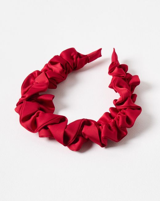 Oliver Bonas Red Reese Ruched Headband