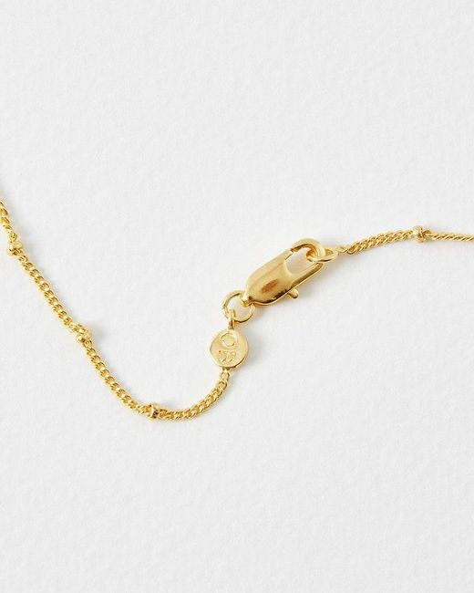 Oliver Bonas Metallic Sarah Filigree Flower & Pearl Gold Plated Pendant Necklace