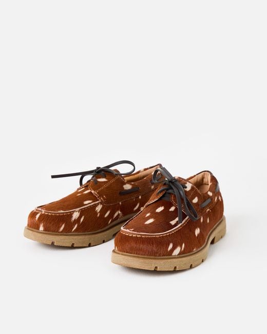 Woden Brown Johanne Animal Print Leather Loafers, Size 3