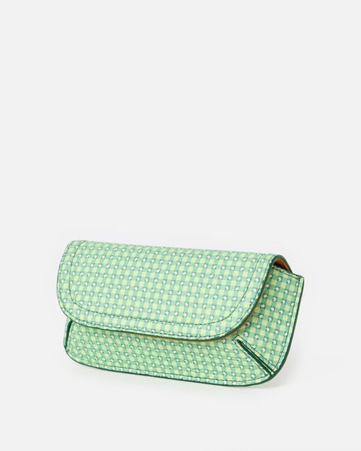 Oliver Bonas Green Carly Gingham Floral Glasses Case