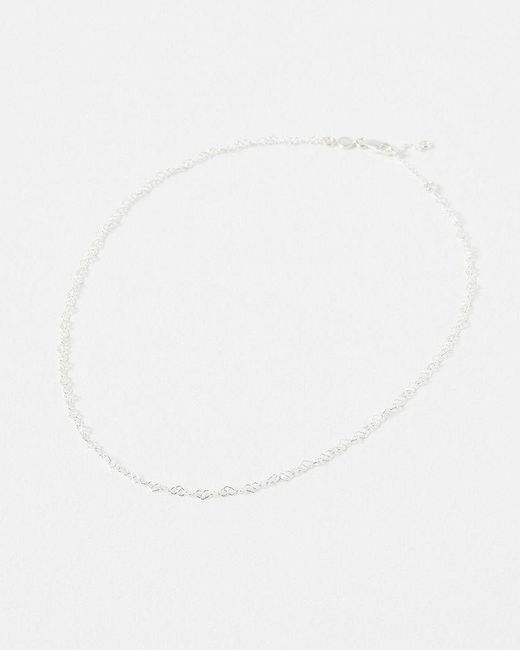 Oliver Bonas White Elise Heart Link Chain Necklace