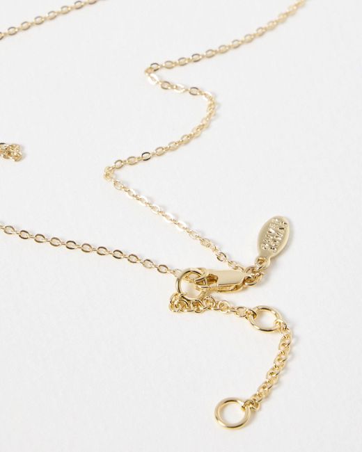 Oliver Bonas White Marina Seahorse & Shell Charm Chain Necklace
