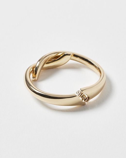 Oliver Bonas Metallic Maya Cross Over Tone Chunky Cuff Bangle