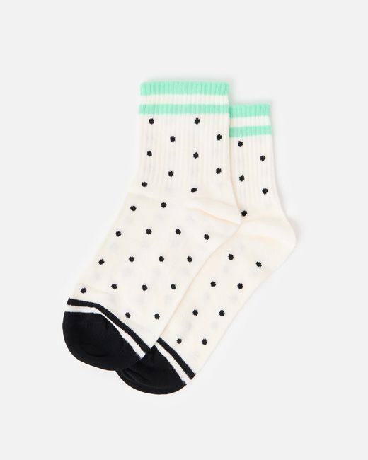 Oliver Bonas White & Black Polka Dot Sporty Ankle Socks