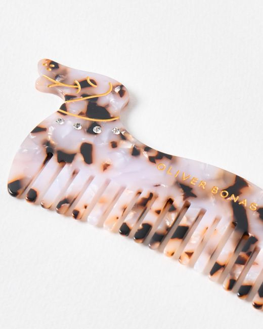 Oliver Bonas Bruno Faux Tortoiseshell Dachshund Hair Comb in Pink | Lyst UK