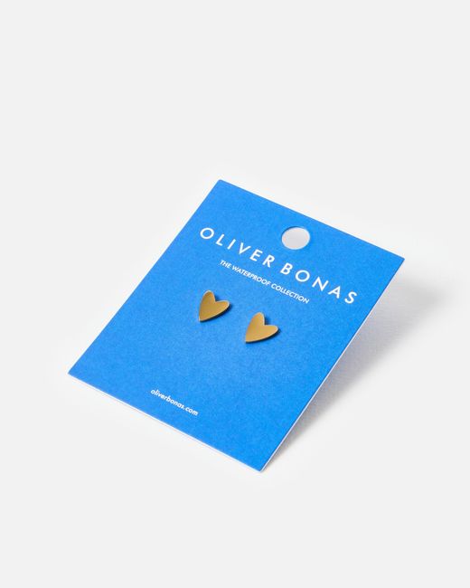 Oliver Bonas White Billie Tone Waterproof Heart Stud Earrings