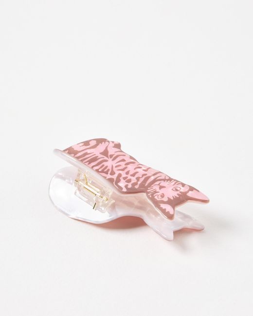 Oliver Bonas Pink Zola & Brown Cat Claw Clip