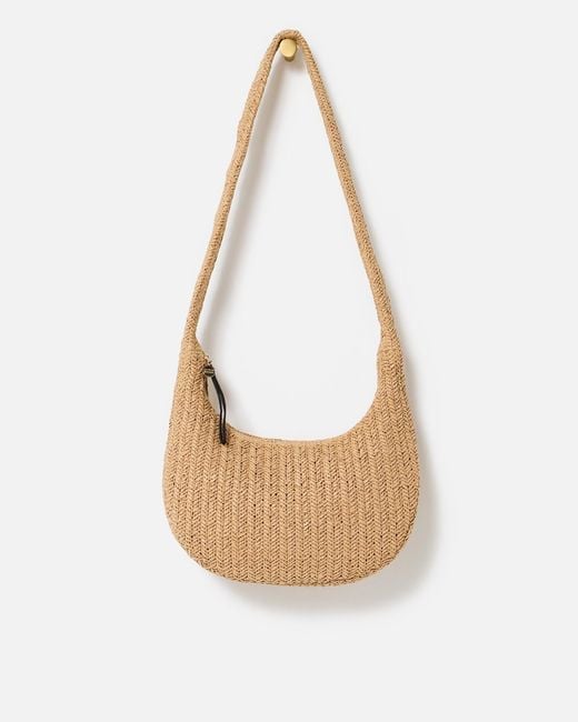 Oliver Bonas Natural Callie Weave Slouch Sling Bag