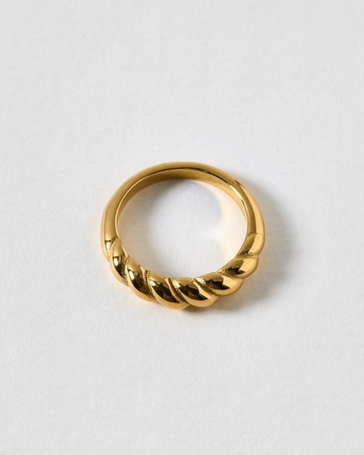 Oliver Bonas Metallic Jolie Tone Waterproof Twist Detail Statement Ring