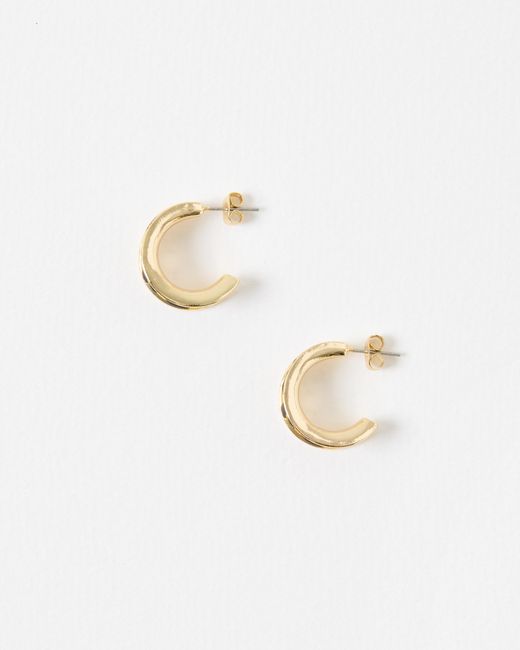 Oliver Bonas White Lana Leopard Print Small Hoop Earrings
