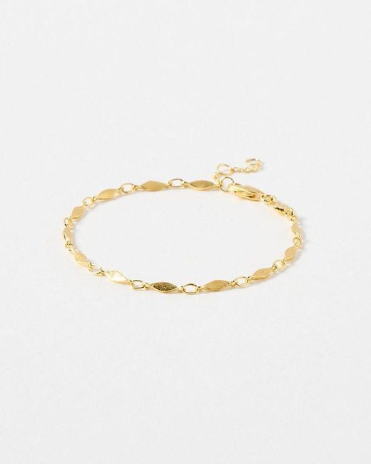Oliver Bonas White Mariana Link & Loop Plated Chain Bracelet