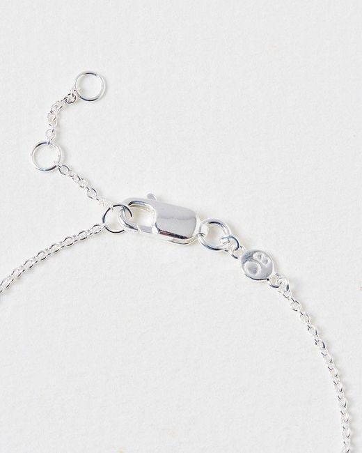Oliver Bonas White Varda Opalite Heart Silver Charm Bracelet