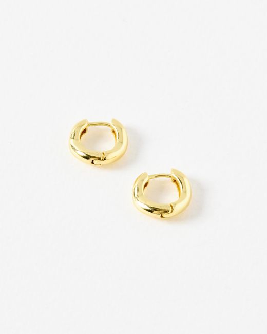 Oliver Bonas Metallic Ona Ripple Wave Huggie Earrings Small