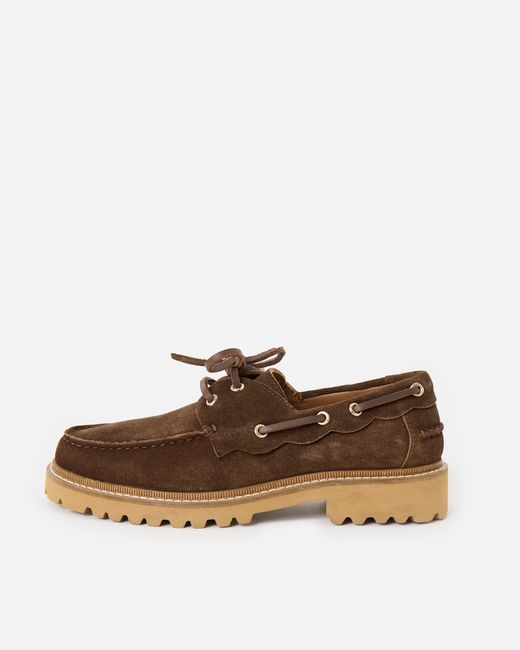 Oliver Bonas Brown Chocolate Suede Chunky Loafers, Size 3