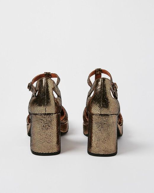 Oliver Bonas Esska Chaza Onyx Gold Heeled Sandals in Brown Lyst