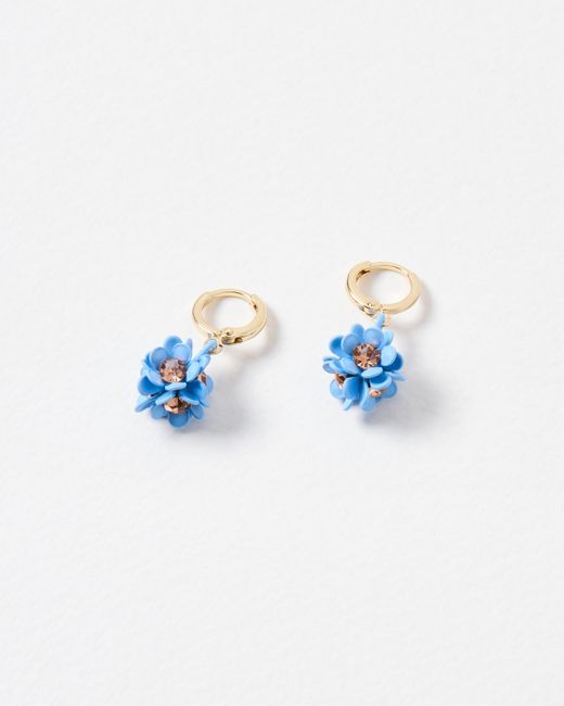 Oliver Bonas Savannah Blue Flower Cluster Drop Earrings