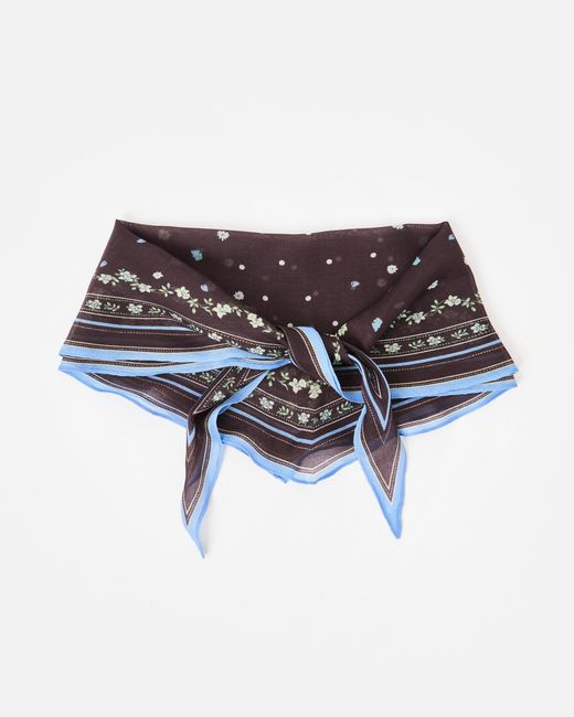 Oliver Bonas Brown Ditsy Floral Diamond Scarf
