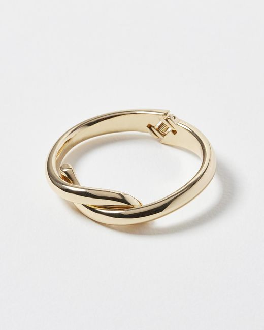 Oliver Bonas Metallic Maya Cross Over Tone Chunky Cuff Bangle