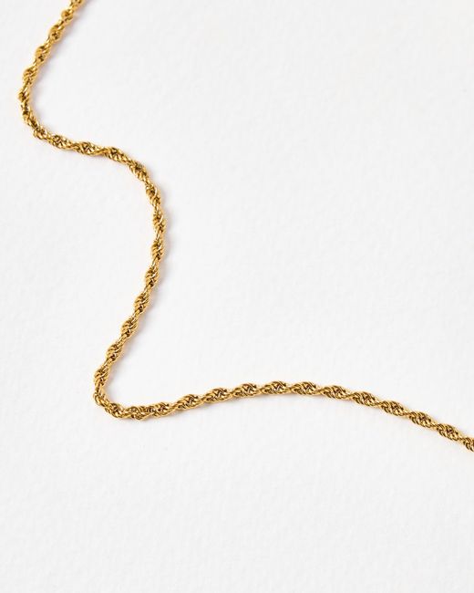 Oliver Bonas White Cora Tone Waterproof Fine Twist Chain Necklace