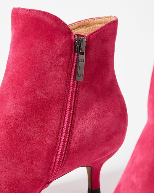 Shoe The Bear Pink Saga Fuchsia Leather Pointed Boots, Size Uk 4