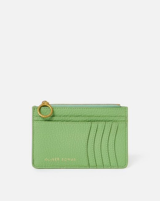 Oliver Bonas Green Rowan Zipped Card Holder