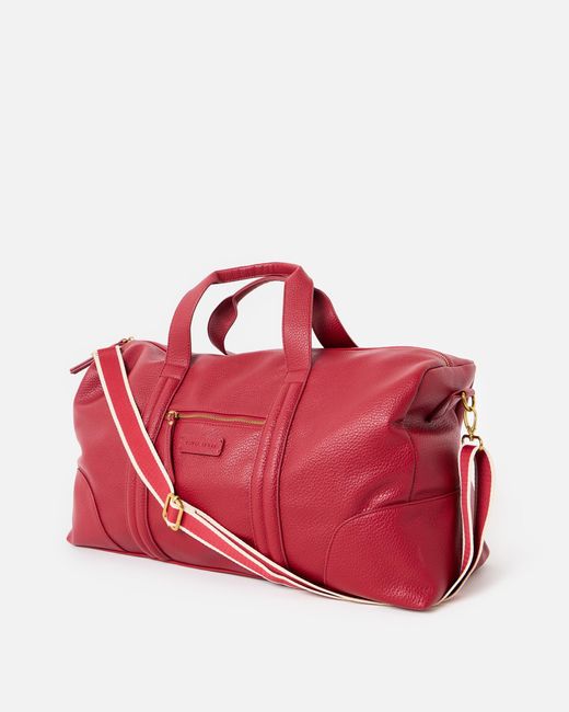 Oliver Bonas Red Hattie Cherry Weekend Bag