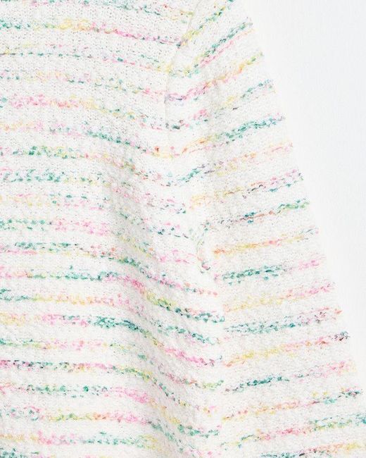 Oliver Bonas White Colorful Stripe Knitted Cardigan