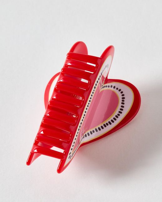 Oliver Bonas Red Elise Love Heart Claw Clip