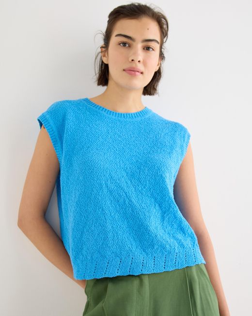 Oliver Bonas Blue Open Back Tie Detail Knitted Vest, Size 10