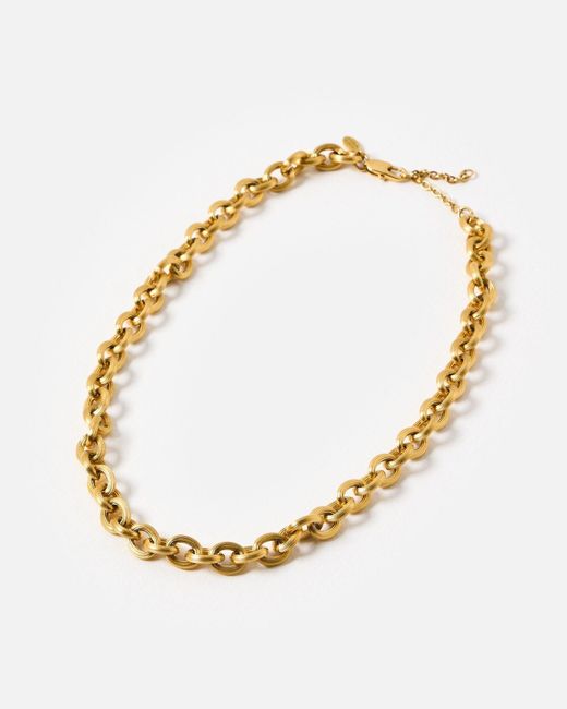 Oliver Bonas Metallic Jane Etched Tone Waterproof Chunky Chain Necklace