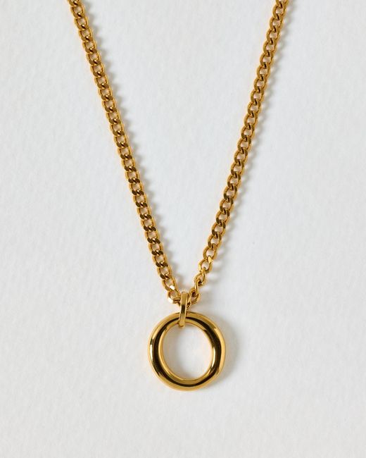Oliver Bonas Metallic Eden Tone Waterproof Circle Pendant Necklace