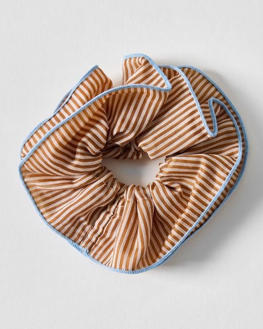 Oliver Bonas Brown Petra Stripe Sheer Scrunchie