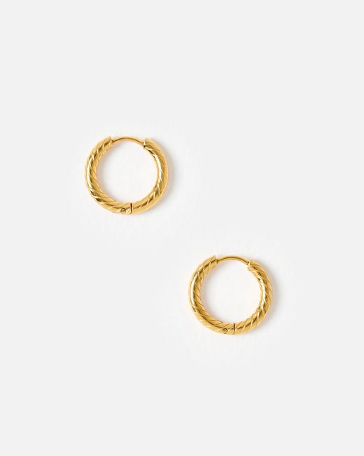 Oliver Bonas Metallic Stevie Tone Waterproof Line Small Hoop Earrings
