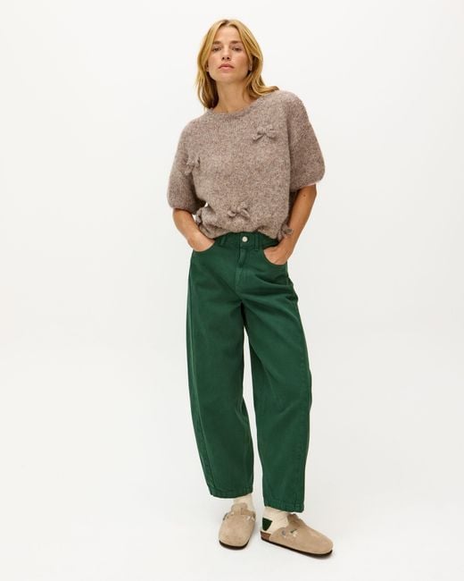 Oliver Bonas Green Dark Barrel Leg Jeans, Size 6