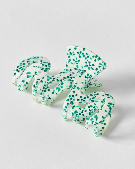 Oliver Bonas Green Dora Spot Wavy Claw Clip
