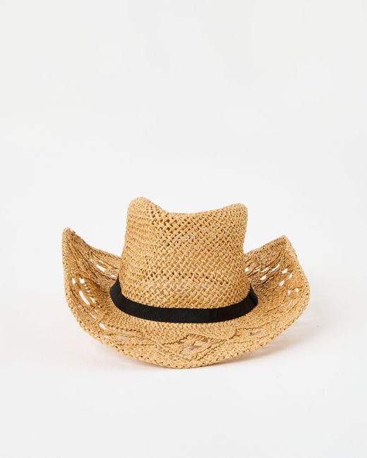 Oliver Bonas Natural Brown & Gold Cutout Cowboy Hat