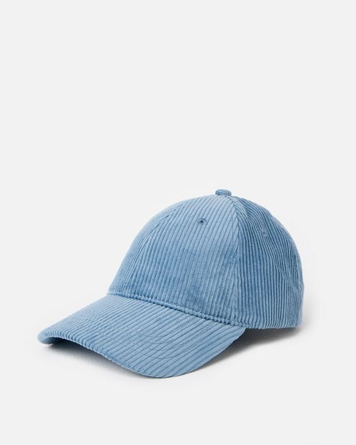 Oliver Bonas Blue Corduroy Cap Hat With Heart Motif