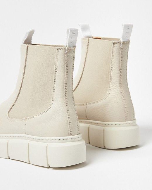 Oliver Bonas Green Shoe The Bear Tove Cream Leather Chelsea Boots