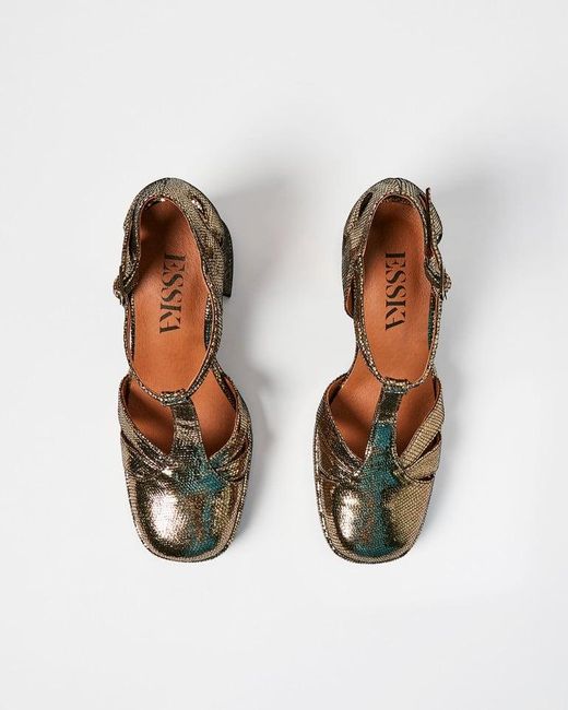 Oliver Bonas Esska Chaza Onyx Gold Heeled Sandals in Brown Lyst