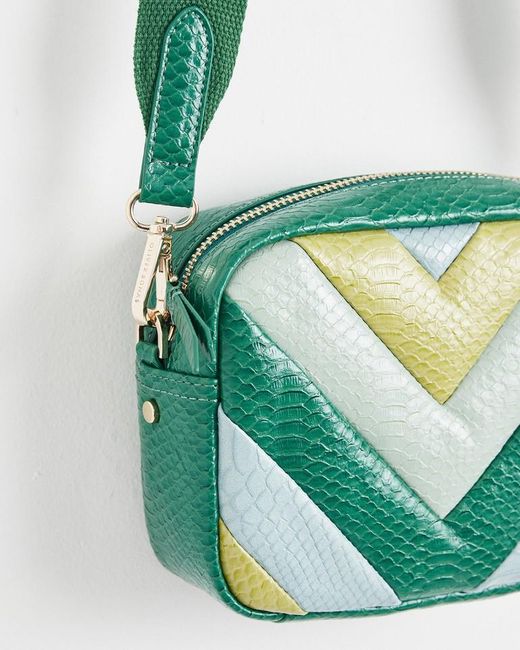 Oliver Bonas Snake Chevron Crossbody Camera Bag in Blue Lyst