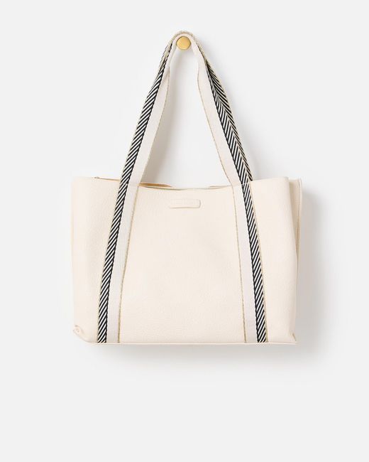 Oliver Bonas Natural Emma Stripe Tote Bag