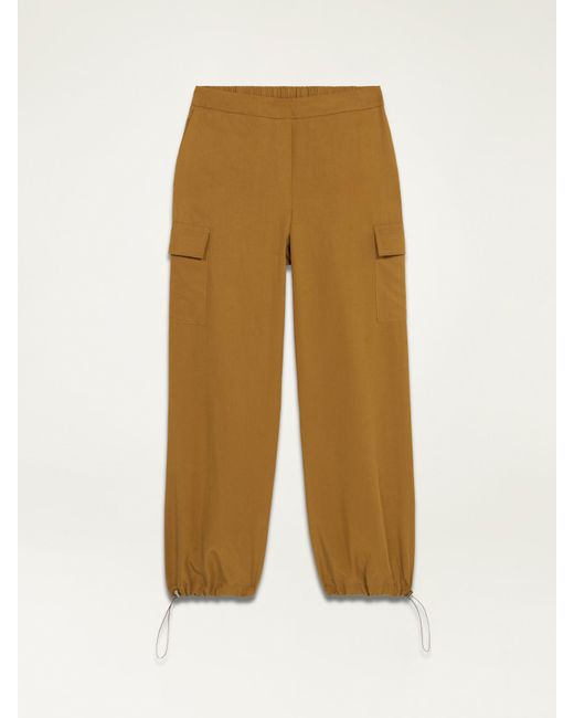 Pantaloni cargo misto lino di Oltre in Natural