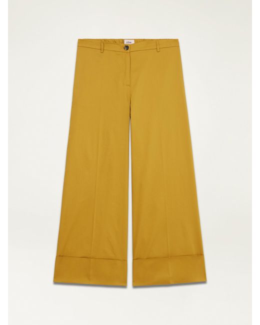Pantaloni cropped con risvolto di Oltre in Yellow