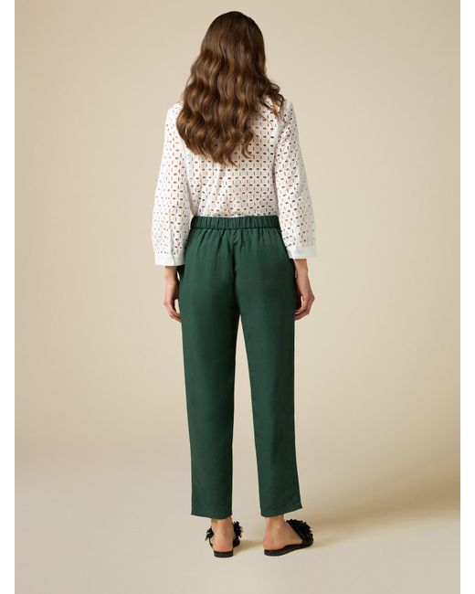 Pantaloni misto lino di Oltre in Green