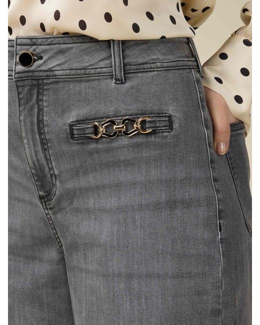 Jeans wide leg cropped a lavaggio di Oltre in Natural