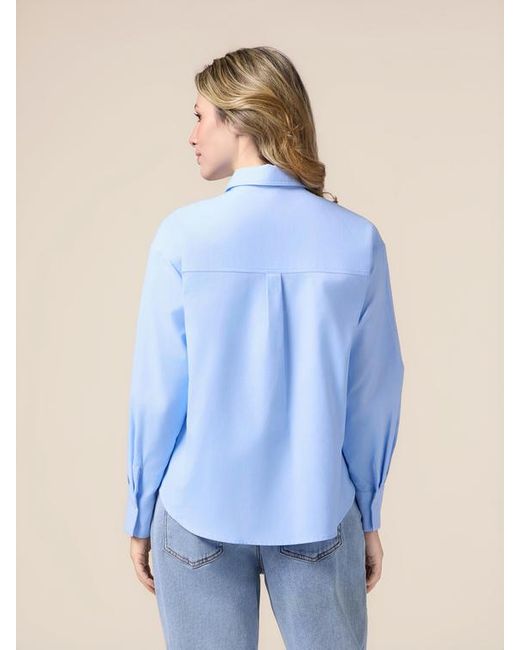 Camicia Con Ricamo Gioiello Donna, Taglia di Oltre in Blue