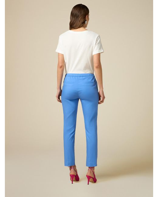 Pantaloni basic misto cotone di Oltre in Blue