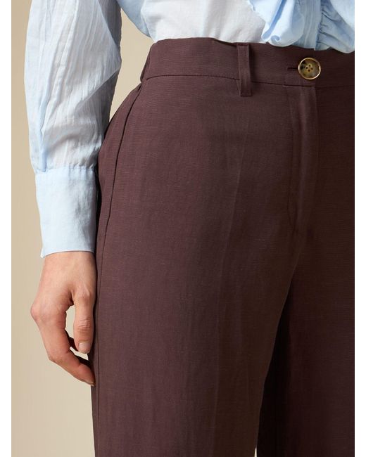 Pantaloni wide leg misto lino di Oltre in Natural