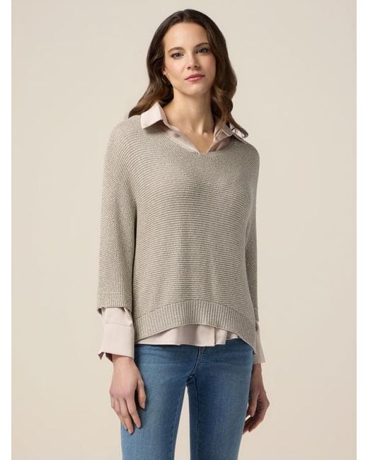 Maglia Lurex Misto Viscosa Donna, Taglia di Oltre in Natural