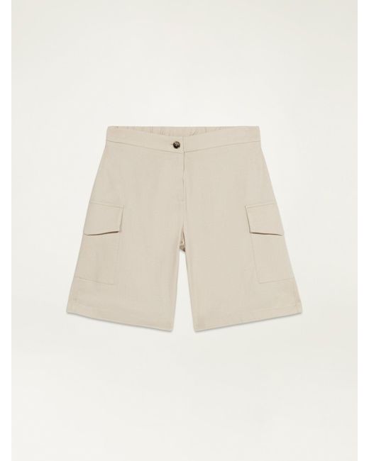 Shorts cargo misto lino di Oltre in Natural